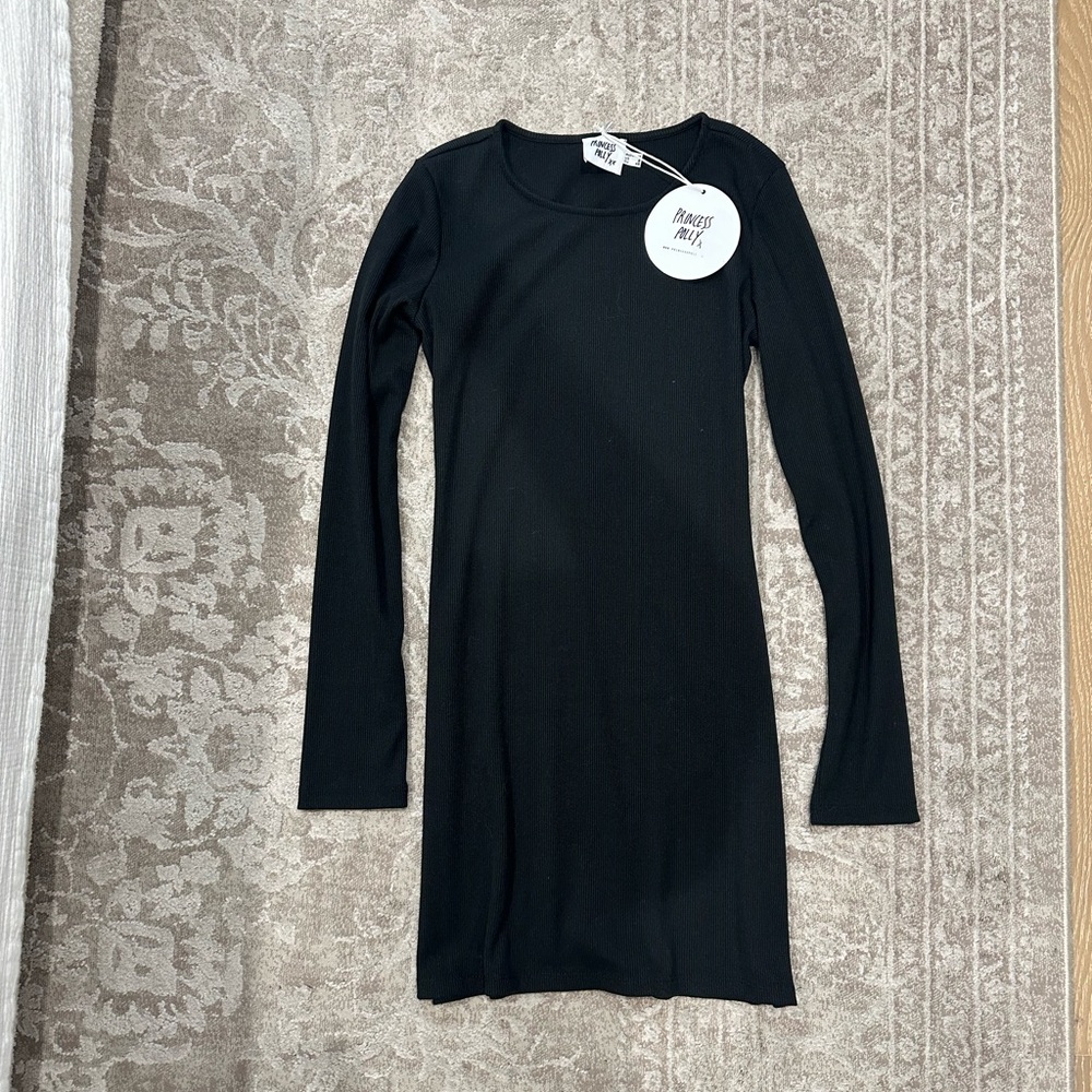 Princess Polly ribbed long sleeve mini dress